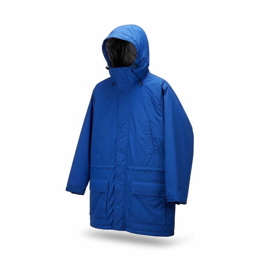 Lands' End Mens Squall Parka Waterproof Fleece Lined Polartec Jacket Blue XXL - Picture 2 of 8